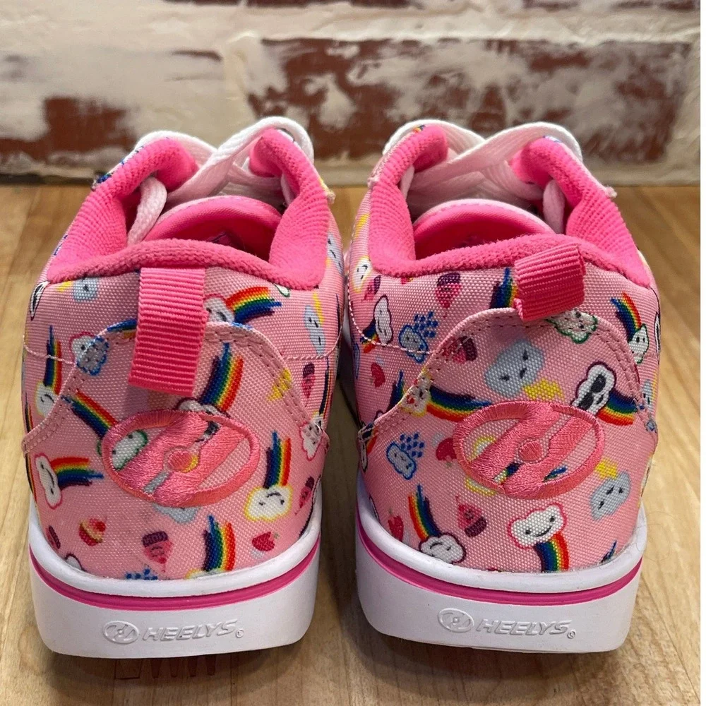 Heelys Pro 20 Prints Pink Rainbow Cloud Skate Shoes Youth Size 2 10335 NEW